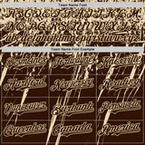 Custom Brown Cream Distressed Scratch Brush Stroke Authentic Baseball Jersey