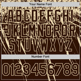 Custom Brown Cream Distressed Scratch Brush Stroke Authentic Baseball Jersey