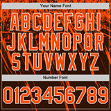 Custom Brown Orange-White Distressed Scratch Brush Stroke Authentic Baseball Jersey
