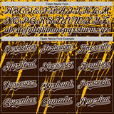 Custom Brown Gold-White Distressed Scratch Brush Stroke Authentic Baseball Jersey