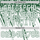 Custom White Green Distressed Scratch Brush Stroke Authentic Baseball Jersey