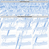 Custom White Light Blue Distressed Scratch Brush Stroke Authentic Baseball Jersey