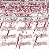 Custom White Burgundy Distressed Scratch Brush Stroke Authentic Baseball Jersey