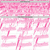 Custom White Pink Distressed Scratch Brush Stroke Authentic Baseball Jersey