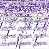 Custom White Purple Distressed Scratch Brush Stroke Authentic Baseball Jersey