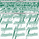 Custom White Kelly Green Distressed Scratch Brush Stroke Authentic Baseball Jersey