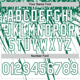 Custom White Kelly Green Distressed Scratch Brush Stroke Authentic Baseball Jersey
