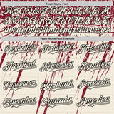 Custom Cream Crimson-Black Distressed Scratch Brush Stroke Authentic Baseball Jersey
