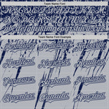 Custom Gray Navy Distressed Scratch Brush Stroke Authentic Baseball Jersey