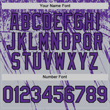Custom Gray Purple-Black Distressed Scratch Brush Stroke Authentic Baseball Jersey