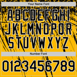 Custom Gold Black-White Distressed Scratch Brush Stroke Authentic Baseball Jersey