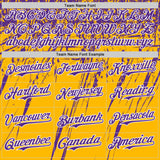 Custom Gold Purple-White Distressed Scratch Brush Stroke Authentic Baseball Jersey