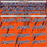 Custom Orange Navy-White Distressed Scratch Brush Stroke Authentic Baseball Jersey