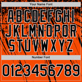 Custom Orange Black-White Distressed Scratch Brush Stroke Authentic Baseball Jersey