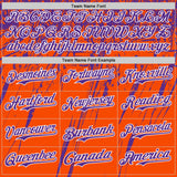 Custom Orange Purple-White Distressed Scratch Brush Stroke Authentic Baseball Jersey