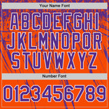 Custom Orange Purple-White Distressed Scratch Brush Stroke Authentic Baseball Jersey