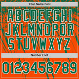 Custom Orange Kelly Green-White Distressed Scratch Brush Stroke Authentic Baseball Jersey
