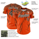 Custom Orange Brown-White Distressed Scratch Brush Stroke Authentic Baseball Jersey