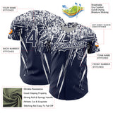 Custom Navy White Distressed Scratch Brush Stroke Authentic Baseball Jersey