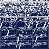 Custom Navy White Distressed Scratch Brush Stroke Authentic Baseball Jersey