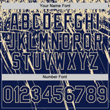 Custom Navy Cream Distressed Scratch Brush Stroke Authentic Baseball Jersey