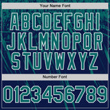 Custom Navy Teal-White Distressed Scratch Brush Stroke Authentic Baseball Jersey