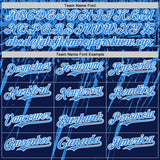 Custom Navy Electric Blue-White Distressed Scratch Brush Stroke Authentic Baseball Jersey