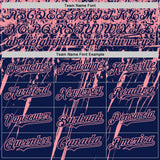 Custom Navy Medium Pink Distressed Scratch Brush Stroke Authentic Baseball Jersey