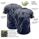 Custom Navy Gray Distressed Scratch Brush Stroke Authentic Baseball Jersey