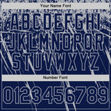 Custom Navy Gray Distressed Scratch Brush Stroke Authentic Baseball Jersey