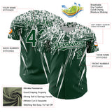 Custom Green White Distressed Scratch Brush Stroke Authentic Baseball Jersey