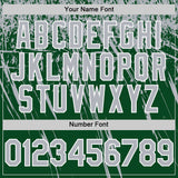 Custom Green Gray-White Distressed Scratch Brush Stroke Authentic Baseball Jersey