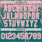 Custom Teal Medium Pink-White Distressed Scratch Brush Stroke Authentic Baseball Jersey