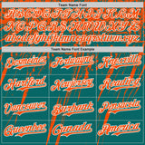 Custom Teal Orange-White Distressed Scratch Brush Stroke Authentic Baseball Jersey