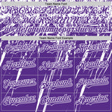 Custom Purple White Distressed Scratch Brush Stroke Authentic Baseball Jersey