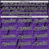 Custom Purple Black-White Distressed Scratch Brush Stroke Authentic Baseball Jersey