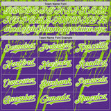 Custom Purple Neon Green-White Distressed Scratch Brush Stroke Authentic Baseball Jersey