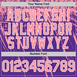 Custom Purple Medium Pink-White Distressed Scratch Brush Stroke Authentic Baseball Jersey