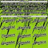 Custom Neon Green Black-White Distressed Scratch Brush Stroke Authentic Baseball Jersey