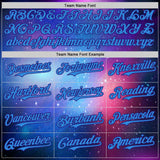 Custom Purple Electric Blue-Dark Purple 3D Pattern Design Alien Family UFO Space Galaxy Flame Authentic Baseball Jersey