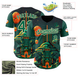 Custom Black Kelly Green-Cream 3D Pattern Design Alien Spaceship Fleet UFO Galaxy Authentic Baseball Jersey