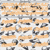Custom White Bay Orange 3D Pattern Design Alien UFO Authentic Baseball Jersey
