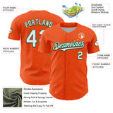 Custom Orange White-Kelly Green 3D Pattern Design Confetti Colorful Speckle Authentic Baseball Jersey
