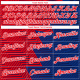 Custom Fire Red Blue-White 3D Pattern Zigzag Lineal Performance T-Shirt