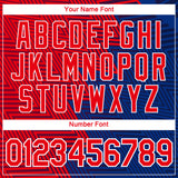 Custom Fire Red Blue-White 3D Pattern Zigzag Lineal Performance T-Shirt