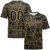 Custom Black-City Cream 3D Pattern City Street Map Urban Grid Performance T-Shirt
