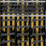 Custom Old Gold Black-Gray 3D Pattern Vintage Vertical Stripe Fantasy Performance T-Shirt