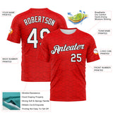 Custom Fire Red White-Black 3D Pattern Tone-on-Tone Minimalist Sytle Performance T-Shirt