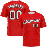 Custom Fire Red White-Black 3D Pattern Tone-on-Tone Minimalist Sytle Performance T-Shirt