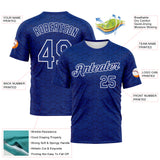Custom Royal-White 3D Pattern Tone-on-Tone Minimalist Sytle Performance T-Shirt